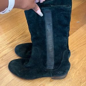Ugg Australia Black Suede Leather Boots s/n 3183 Women's 9.5